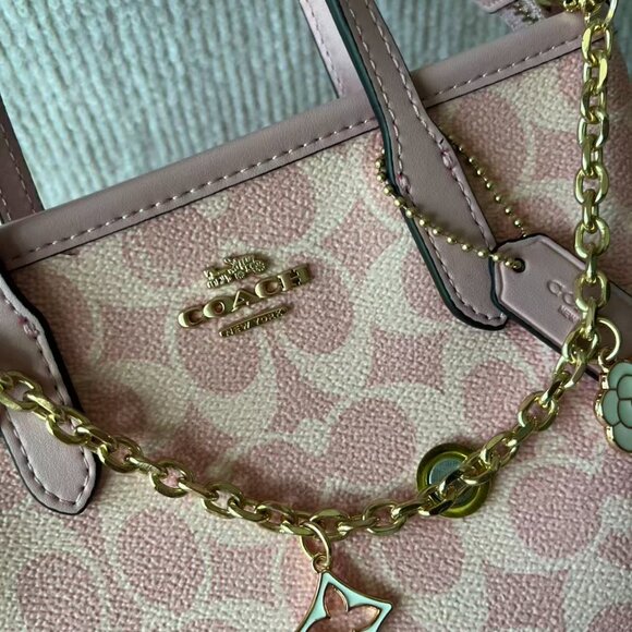 Women's Cowhide Shoulder Bag coach bag pink 16*16 - Picture 6 of 9